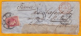 1860 - Enveloppe De Barcelone, Catalogne, Espagne Vers Saint Paul Par Lévignac, Haute Garonne, France - 12 Cuartos - Brieven En Documenten