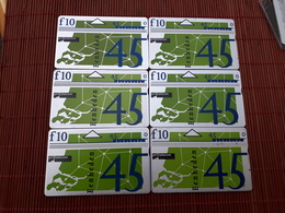 6 Different  Phonecards Netherlands 45 Units 232 B+401 E+250 B+308 A+308 C+301 E Used - Public