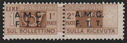 Italia – Trieste Zona A (AMG FTT): PACCHI POSTALI: Lire 1 Bruno Giallo - 1947 - Postpaketen/concessie