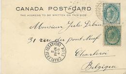 ENTIER POSTAL CANADA OOST CARD DE MONTREAL A CHARLEROI 1901 TRES BON ETAT - 1860-1899 Victoria