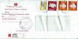 Portugal , 1995 , Registration Label And Postmark ARROIOS 1000 LISBOA , Portuguese Arquitecture And Navigators Stamps - Lettres & Documents