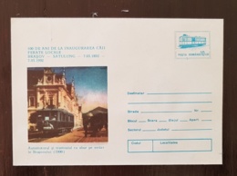 ROUMANIE Tramway Entier Postal Neuf Emis En 1992. 100 Eme Aniversaire Inauguration Du Tramway - Tramways