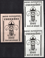 ESPERANTO SCOUT SCOUTS  - Photocopied? LABEL CINDERELLA VIGNETTE - 1990 Hungary - Without Gum / White+rose Paper - Gebraucht