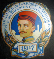 JOURNEE DE L'ARMEE D'AFRIQUE ET TROUPES COLONIALES  VIGNETTE COMMEMORATIVE  DIAMETRE 6 CM - 1914-18