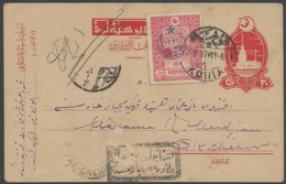 1917 Turkey Postally Travelled Censored Mail Postal Cards (4 Pieces) - Brieven En Documenten