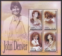 Sheet III, Antigua Sc2778 Music, Singer-songwriter John Denver (1943-97), Chanteur, Musique - Singers