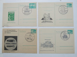 DDR , 4 Postkarten  Mit Privatem  ZUDRUCK, Je Mit Sonderstempel - Private Postcards - Used