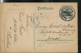 Carte Obl. N° 1  Obl. Charleroi 20/04/1916  Pour Jumet + Censure - Duitse Bezetting