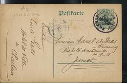 Carte Obl. N° 1  Obl. Charleroi 20/04/1916  Pour Jumet + Censure - Deutsche Besatzung