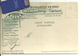 Carte Publicitaire Adh. Van Gobbelschroy- Carion ( Quincaillerie En Gros 1933 ) HORNU - 1900 – 1949