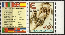 1989 Yugoslavia Athletics Championship BELGRADE KEPA + Label Cinderella Vignette MNH Flag Spain Britain Italy France - Stamps