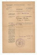 Récépissé , SEINE , Inscrption Recensement , CLASSE 1954 , Paris 1953, Mairie Du XIX E,cachet , Frais Fr 1.45 E - Unclassified