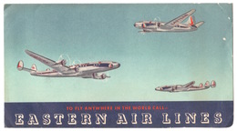 EASTERN  AIR LINES TICKET COVER 1953 - Billetes
