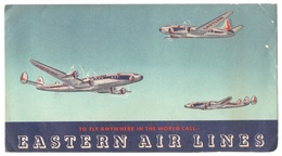 EASTERN  AIR LINES TICKET COVER 1953 - Biglietti