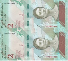 PAREJA CORRELATIVA DE VENEZUELA DE 2 BOLIVARES DEL 15 DE ENERO DEL AÑO 2018 SIN CIRCULAR-UNCIRCULATED -LORO-PARROT - Venezuela