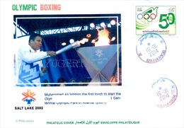 ARGELIA 2016 Philatelic Cover Olympics Muhammad Ali Boxeo Boxing Boxe Cassus Clay Olympic - Inverno2002: Salt Lake City - Paralympic