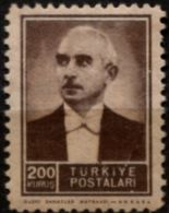 Turkey 1942 Inönü Portrait 200 Kurus MNH T42-04v - Unused Stamps