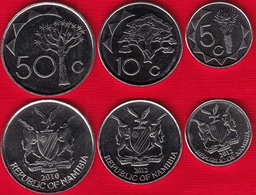 Namibia Set Of 3 Coins: 5 - 50 Cents 2010-2012 UNC - Namibia
