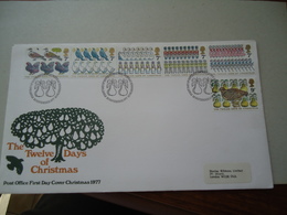 GREAT BRITAIN U.K  FDC CHRISTMAS 77  BIRDS - Unclassified