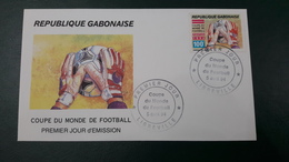 GABON 1990 FDC ENVELOPPE PREMIER JOUR SOCCER WORLD CUP ITALY COUPE MONDE FOOTBALL - 1990 – Italie