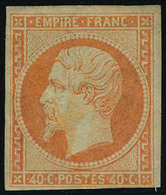 Neuf Avec Charnière N° 16, 40 C. Orange, Filet Intact Charnière Forte Sinon TB - Altri & Non Classificati