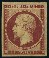 Neuf Avec Charnière N° 18, 1f Carmin Empire, Très Frais, T.B. Signé JF Brun Et Calves + Certificat Calves - Sonstige & Ohne Zuordnung