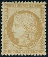 Neuf Avec Charnière N° 36, 10c Bistre Jaune, Cl T.B. Signé Calves - Altri & Non Classificati