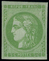 Neuf Avec Charnière N° 42Ba, 5c Vert Jaune Foncé T.B. Signé Brun - Andere & Zonder Classificatie