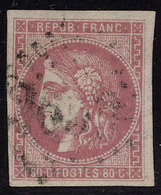 Oblitéré N° 49, 80c Rose, T.B. Signé - Other & Unclassified