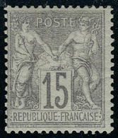 Neuf Avec Charnière N° 66, 15c Gris, Type I, Cl, T.B. Signé Calves - Other & Unclassified