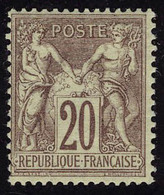 Neuf Avec Charnière N° 67, 20c Brun Lilas T.B. Signé Brun - Andere & Zonder Classificatie