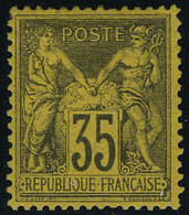 Neuf Avec Charnière N° 93, 35c Violet Noir Sur Jaune TB Signé Calves - Other & Unclassified