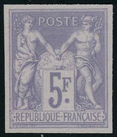 Neuf Sans Gomme N° 95b, 5f Violet Tirage Des Régents, T.B. Signé Brun - Andere & Zonder Classificatie