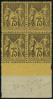 Neuf Sans Charnière N° 99, 75c Violet Sur Orange, Bloc De 4, Bdf, Bien Centré, T.B. - Sonstige & Ohne Zuordnung