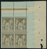 Neuf Sans Charnière N° 105, 2f Bistre Sur Azuré, Bloc De 4, Cdf, T.B. - Sonstige & Ohne Zuordnung