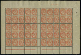 Neuf Sans Charnière N° 109, 3c Orange Type Blanc, Bloc Horizontal De 50ex Avec Millésime 5 Et Esai De Numérotation A 04  - Sonstige & Ohne Zuordnung