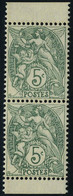 Neuf Sans Charnière N° 111F, 5c Type Blanc, Paire Verticale De Carnet T.B. - Sonstige & Ohne Zuordnung