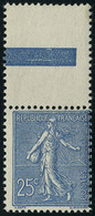 Neuf Sans Charnière N° 132a, 25c Bleu Foncé, Semeuse Lignée, Bdf, Interpanneau T.B. - Sonstige & Ohne Zuordnung