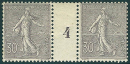 Neuf Avec Charnière N° 133, 30c Lilas, Paire Hor., Millésime 4, Cl, T.B. Maury - Altri & Non Classificati