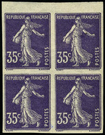 Neuf Sans Charnière N° 142c, 35c Violet Semeuse, Bloc De 4 ND, Bdf, T.B. Maury - Andere & Zonder Classificatie