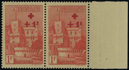 Neuf Sans Charnière N° 208a, 1f +1f Croix Rouge, Variété Croix Cassée Tenant à Normal T.B. Signé Calves + Certificat. Ma - Sonstige & Ohne Zuordnung