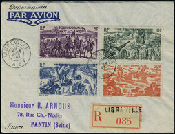 Lettre N° 44/47, Sur LR De Libreville 25 Janvier 47 + N° 48 Et 49 Sur LR De Libreville 28 Janvier 47, Les 2 Lettres Pour - Altri & Non Classificati