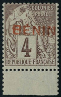 Neuf Sans Charnière N° 3, 4c Lilas Brun Sur Paille, Surcharge Rouge Type IV, Non émis, Bdf, T.B. - Sonstige & Ohne Zuordnung