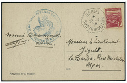 Lettre CP : Illustrée Avec TP D'Algérie N° 165. CàD Sebah 23.4.46. Cachet Territoire Du Fezzan - Ghadames. Le Gouverneur - Other & Unclassified