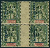 Neuf Avec Charnière N° 50h, 40 Sur 1f, Surcharge 1903 En Bleu, Type Bb, Bloc De 4, Interpanneau, Rousseurs Sur Les Dents - Sonstige & Ohne Zuordnung