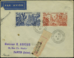 Lettre N° 40/43, Sur LR De Vientiane Laos Du 10.12.46 . N° 44 Et 45 Sur LR De Saigon 4.1.47, Les 2 Plis Pour Pantin Avec - Sonstige & Ohne Zuordnung