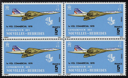 Neuf Sans Charnière N° 242, Et 425, Les 2 Valeurs Concorde En Blocs De 4, T.B. - Other & Unclassified