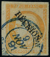 Oblitéré N° 11, 40c Orange De 1871, Accent Sur Le E, TB Signé Brun - Andere & Zonder Classificatie