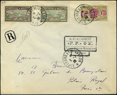 Lettre LR Affranchie Avec Cachet PP 030 + TP N° 87, 109 Et 110. Càd St Pierre Et Miquelon 6.7.26 Pour Paris T.B. - Other & Unclassified