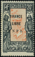 Neuf Sans Charnière N° 285, 20c France Libre Légère Rousseur, T.B. Signé - Other & Unclassified